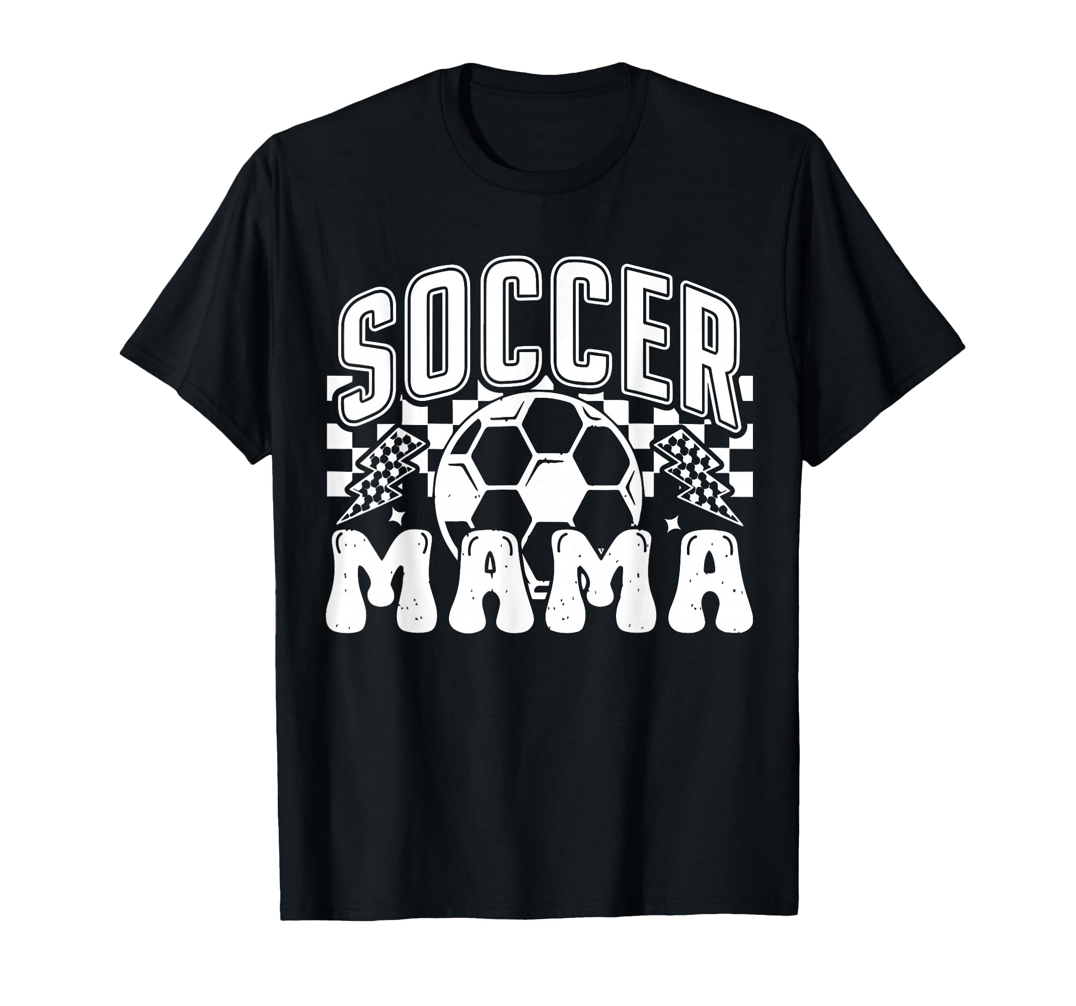 Soccer Mama Checkered Soccer Mom Soccer T-Shirt - Unique Graphic Men Women