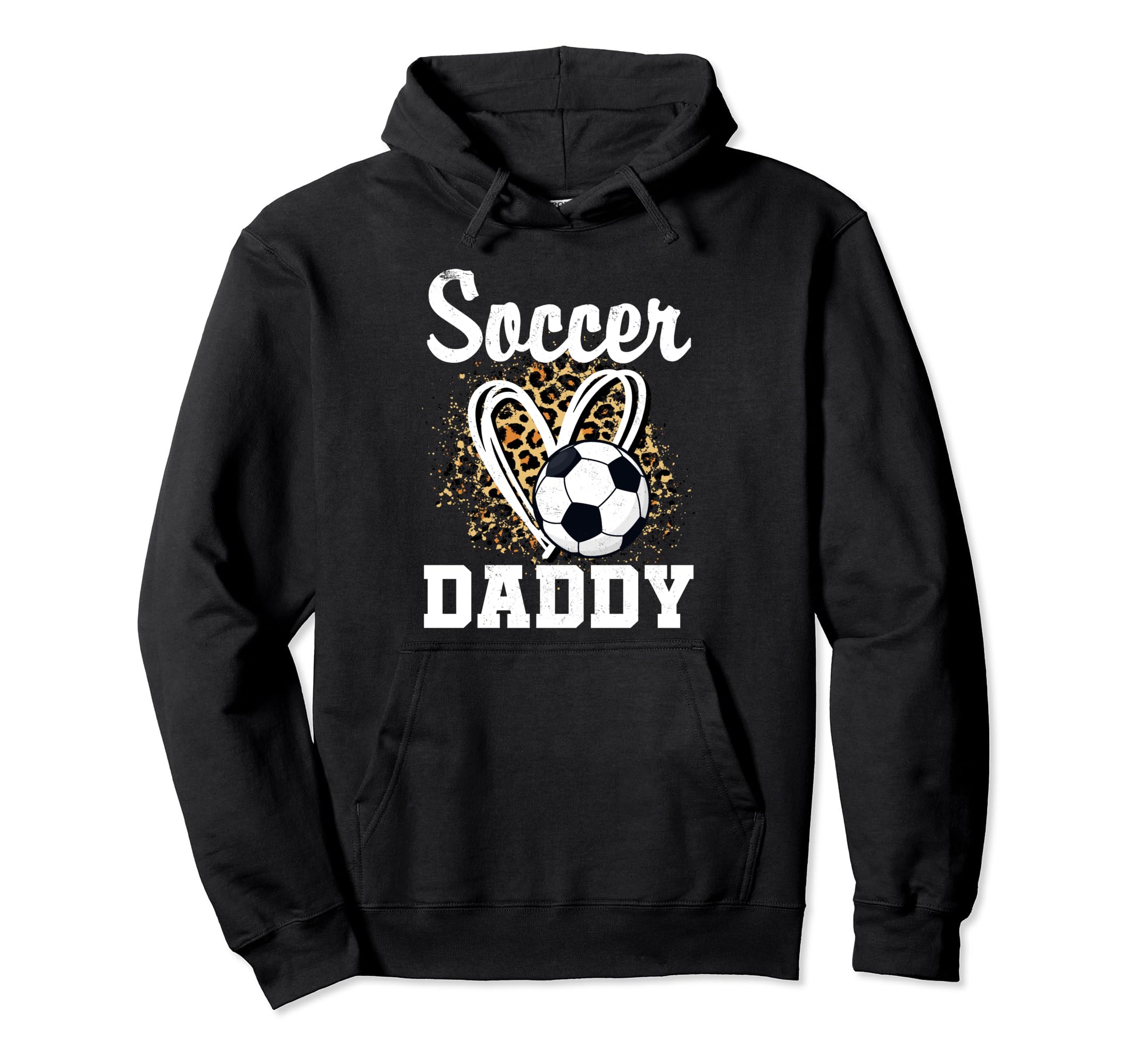 Soccer Daddy Leopard Heart Hoodie - Casual Everyday Wear for Adults