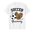 Soccer Grammy Heart Leopard Grammy Family T-Shirt - Trendy Graphic Unisex