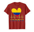 Colombian Flag Heartbeat Hispanic T-Shirt - Fun Novelty Design for Adults