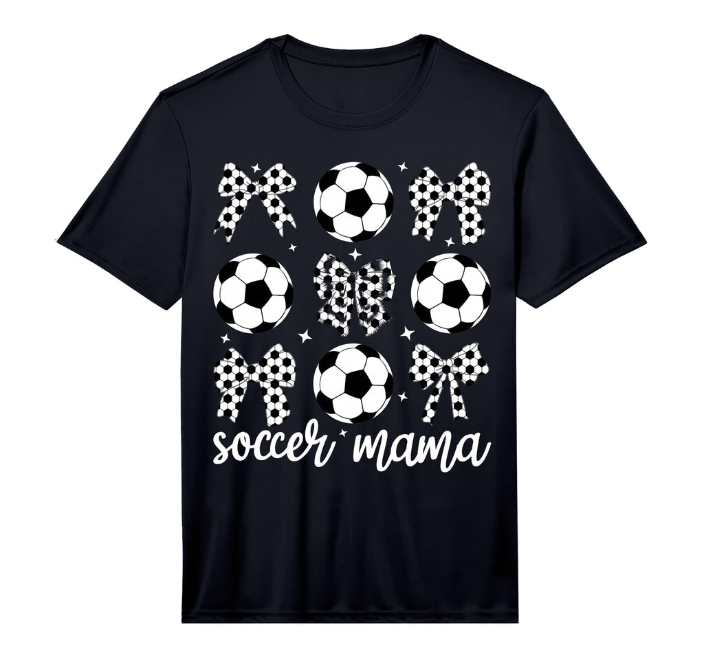 Soccer Mama Coquette Bow Soccer Mom T-Shirt - Novelty Apparel for Adults