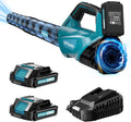 2025 Upgrade Leaf Blower,Leaf Blower Cordless with 2 * 2.6AH Batteries and Fast Charger, 450CFM &150MPH and 2 Speed Mode, Lightweight Electric Leaf Blowers for Lawn,Yard, Leaves, Dust,Snow Care (BLUE)
