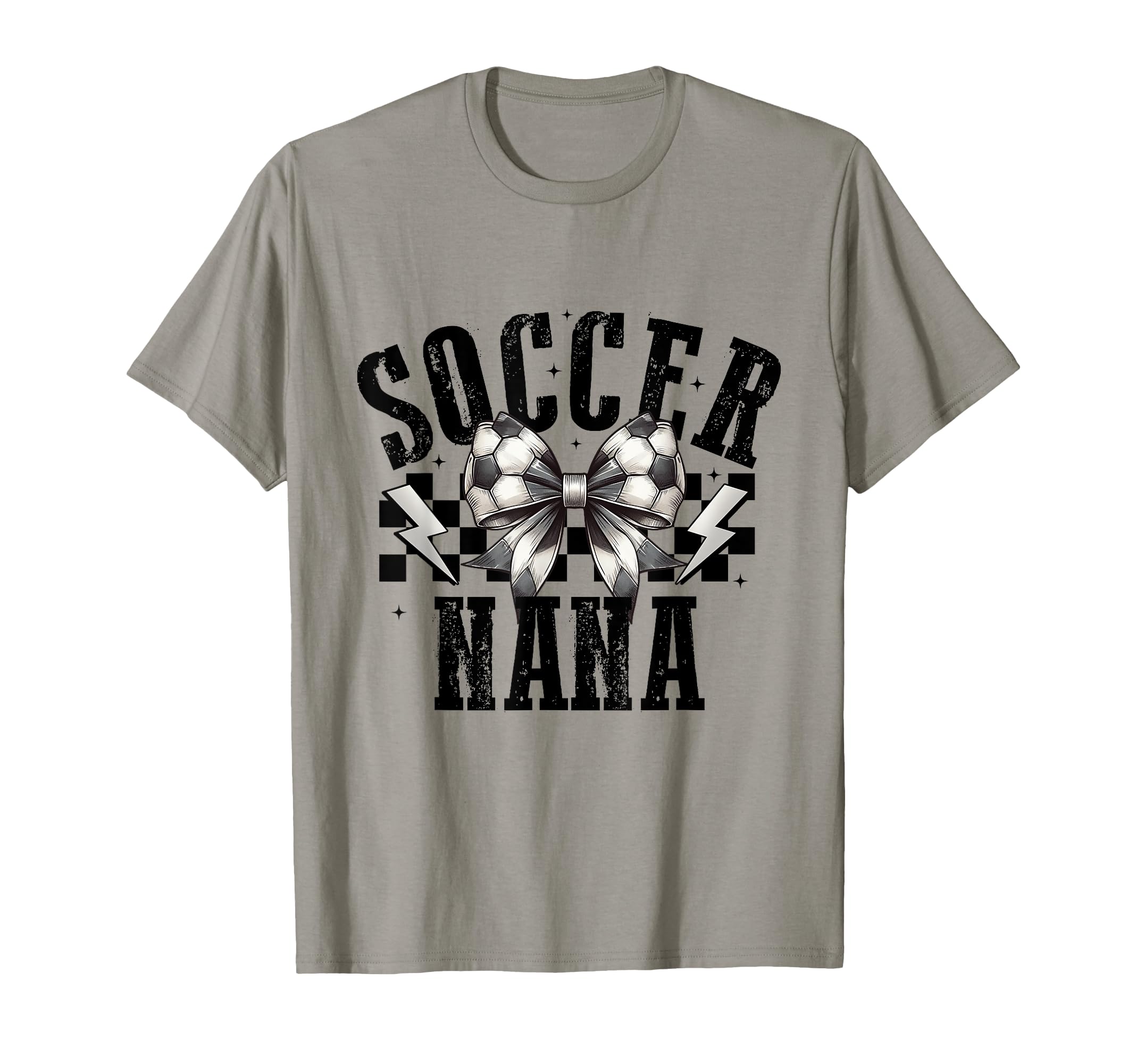 Soccer Nana Groovy Soccer Coquette T-Shirt - Novelty Apparel for Adults