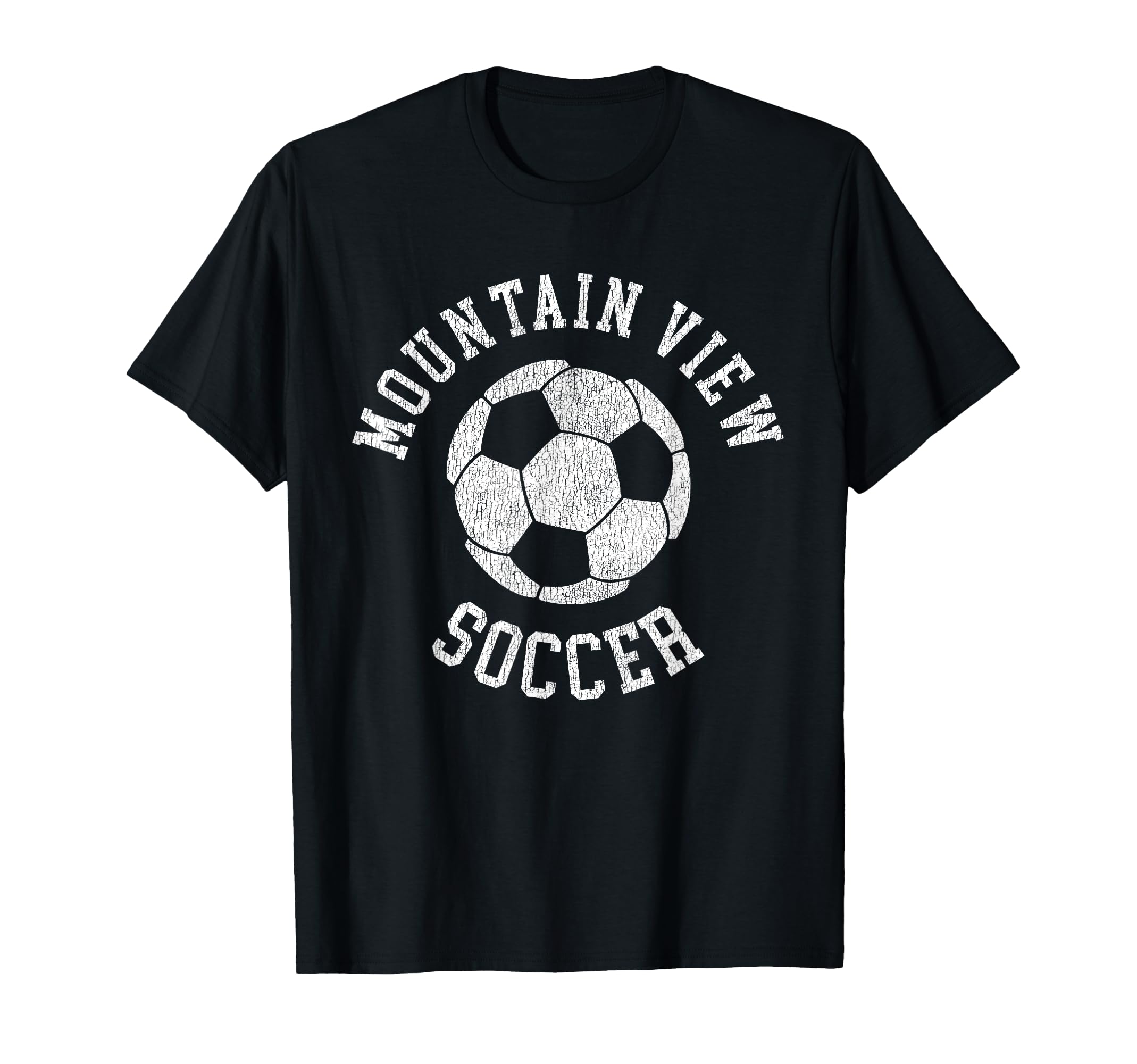 Mountain View Soccer Distressed 90S T-Shirt - Minimalist Print Men Women
