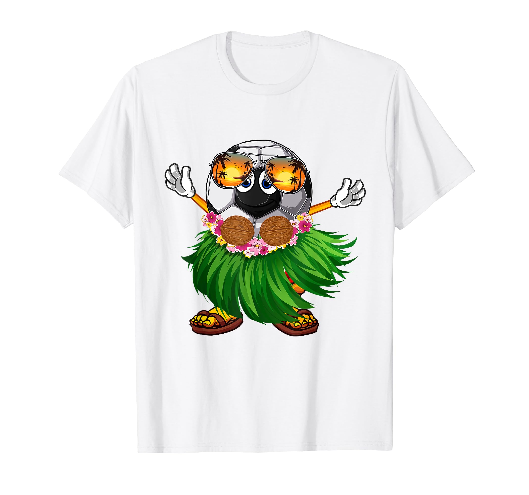 Funny Hawaii Soccer Ball Hawaiian T-Shirt - Fun Novelty Design Men Women