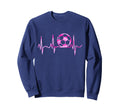 Soccer Heartbeat Teen Female Sweatshirt - Aesthetic Graphic for Adults