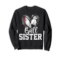 Ball Sister Heart Baseball Soccer Sweatshirt - Minimalist Print for Adults