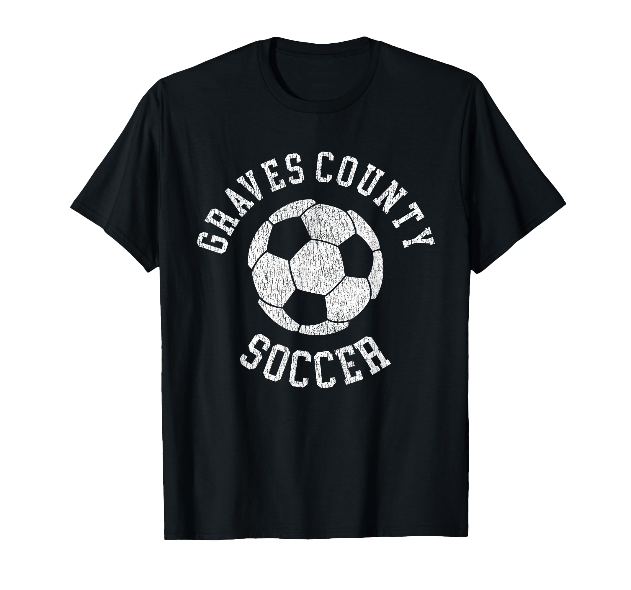 Graves County Soccer Distressed 90S T-Shirt - Casual Everyday Wear Unisex
