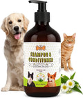 POM Pets 2-in-1 Organic Dog Shampoo & Conditioner – Itchy Skin Relief, Dog Deshedding, Detangles Fur, Cat Shampoo, Paw Cleaner for Dogs, Natural Coat Defense Formula