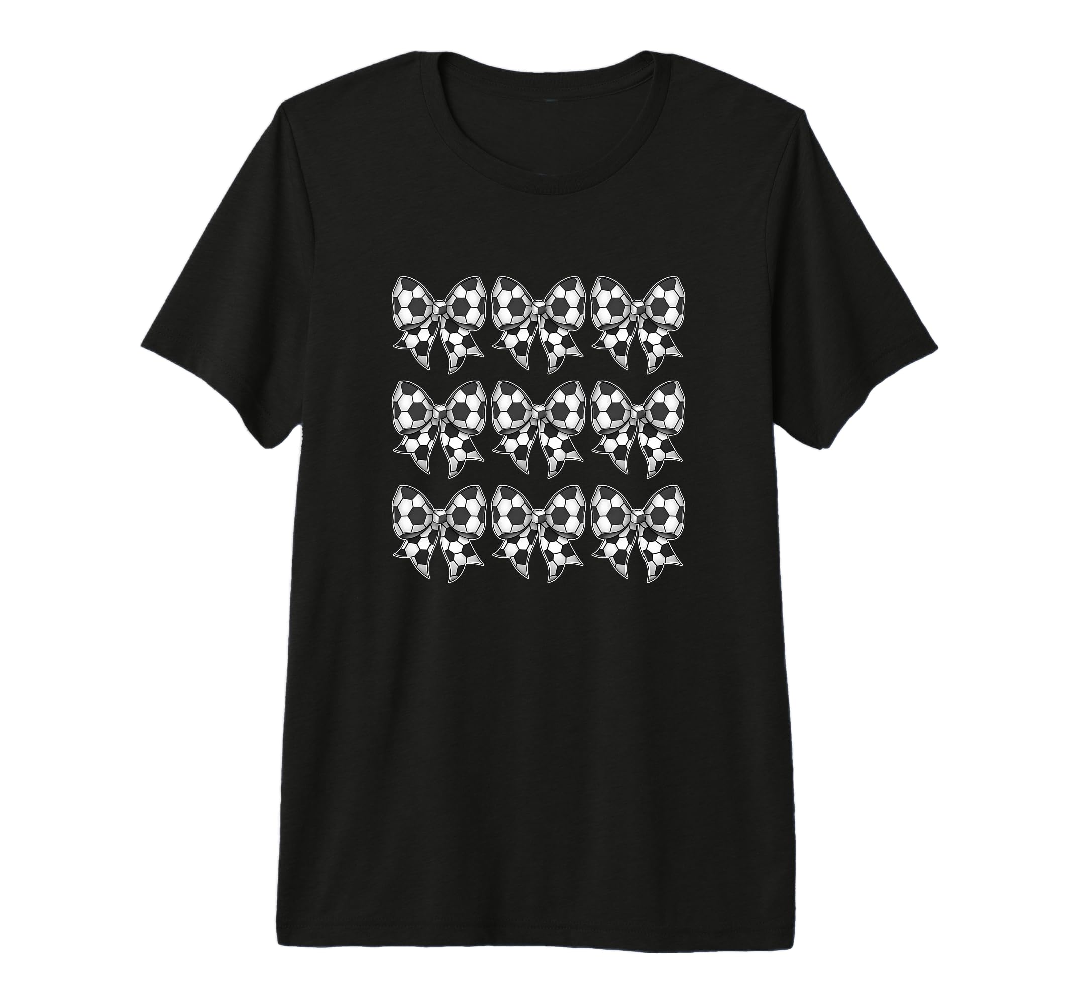 Trendy Soccer Ball Bow Fan Tri T-Shirt - Casual Everyday Wear for Adults