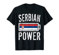 Serbia Flag Serbian Power Battery Proud T-Shirt - Graphic Print for Adults