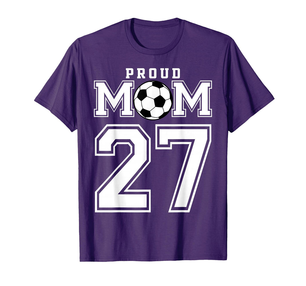 Number 27 Custom Proud Soccer Futbol Mom T-Shirt - Trendy Graphic Unisex