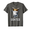 Goated Funny Goat Wearing Crown T-Shirt - Casual Everyday Wear Men Women