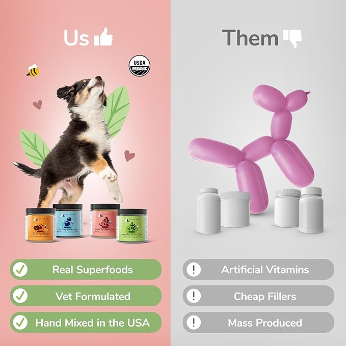 kin+kind Dog Supplement Powder - Supplement for Dogs & Cats for Healthy Immunity - Bladder Support - Natural Formula with Organic Cranberry, Blueberry and Coconut - Made in USA - Bundle (3 x 4 oz)