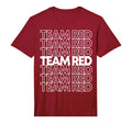 Team Red School Spirit Performance T-Shirt - Graphic Print for Adults