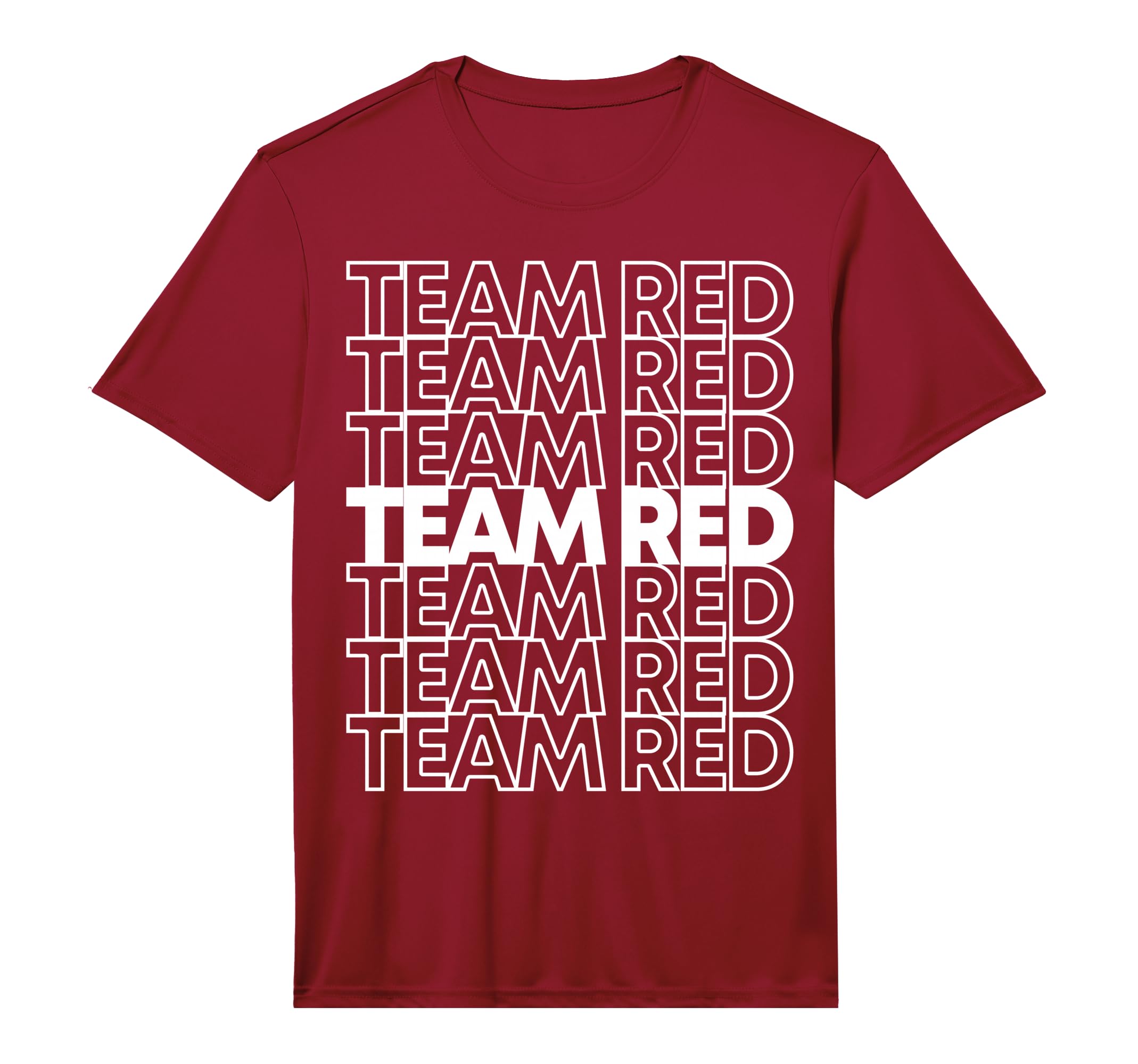 Team Red School Spirit Performance T-Shirt - Graphic Print for Adults