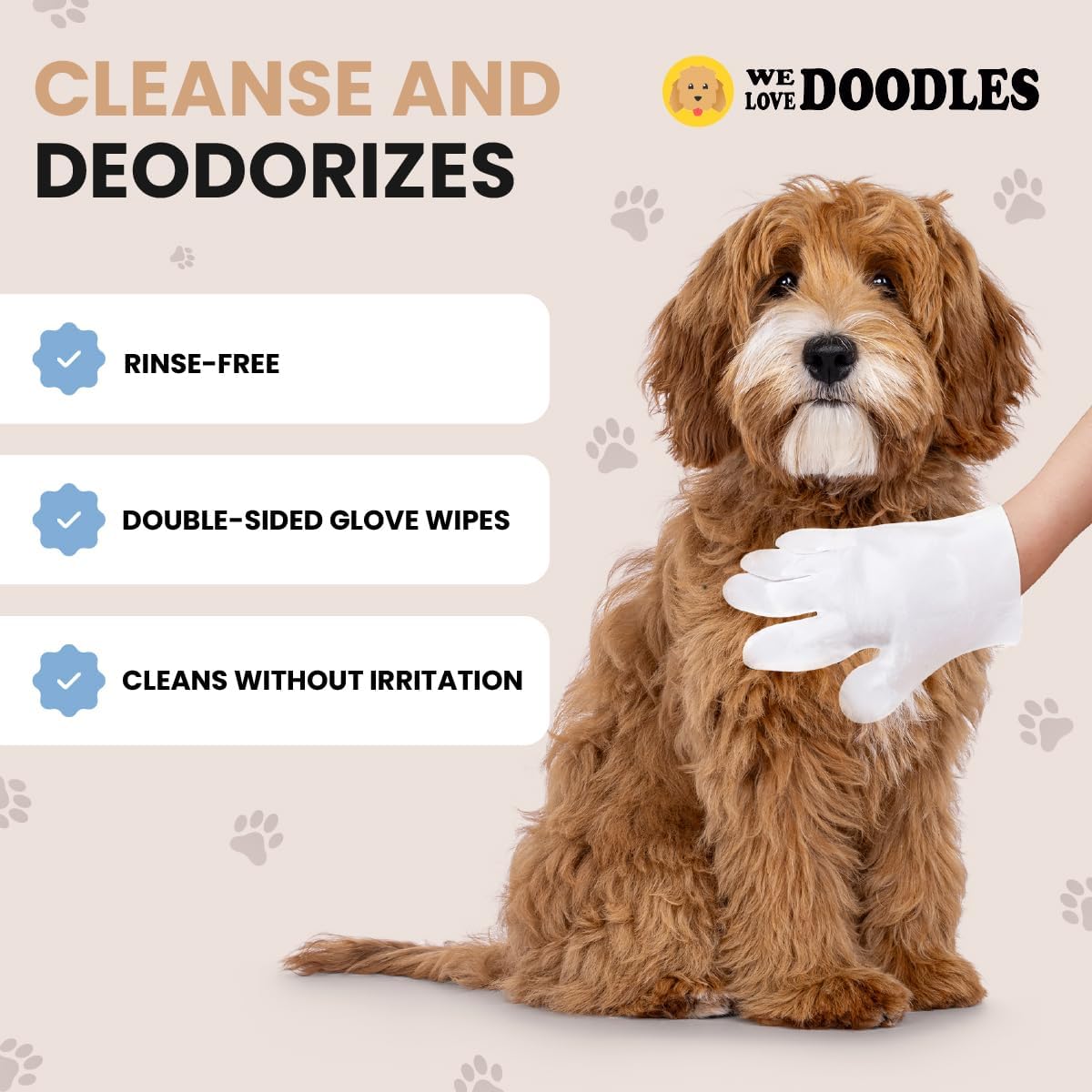 Pet Grooming Glove Wipes (12 Pack)