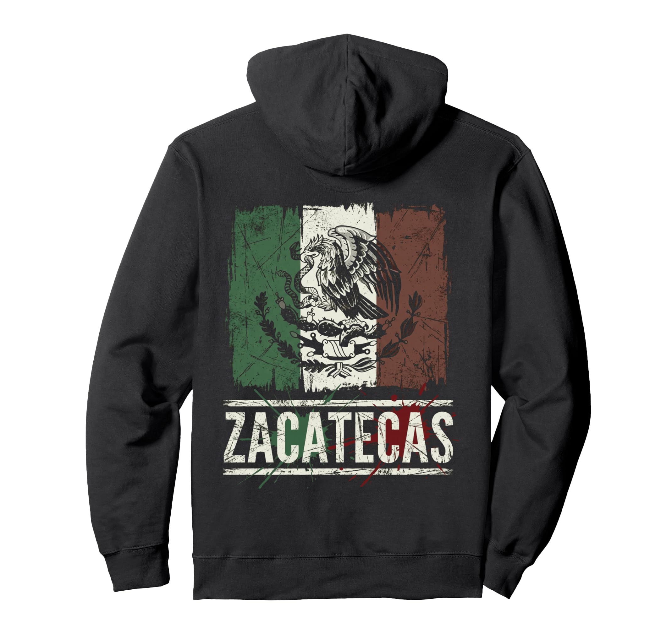 Zacatecas Mexico Distressed Flag Pride Hoodie - Novelty Apparel Men Women