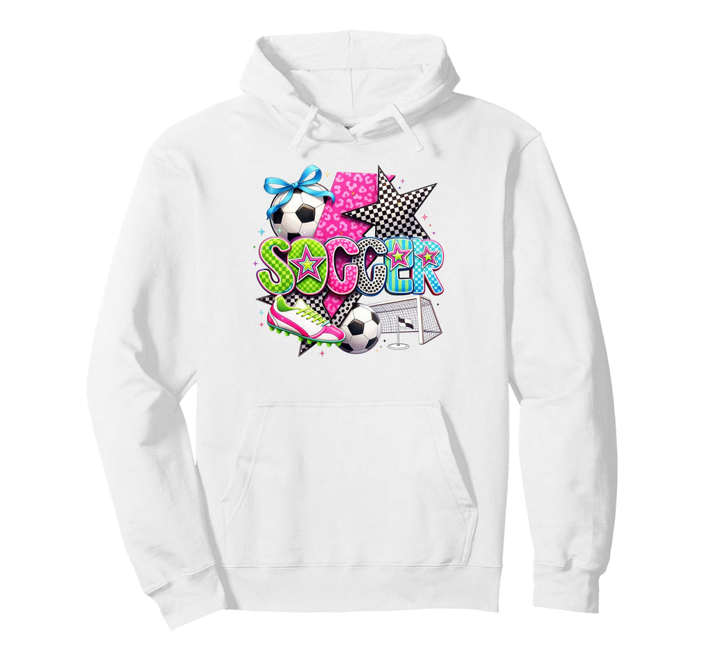 Colorful Soccer Player Sporty Pop Art Hoodie - Graphic Print Unisex