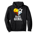 Ball Heart Soccer Softball Volleyball Hoodie - Minimalist Print for Adults