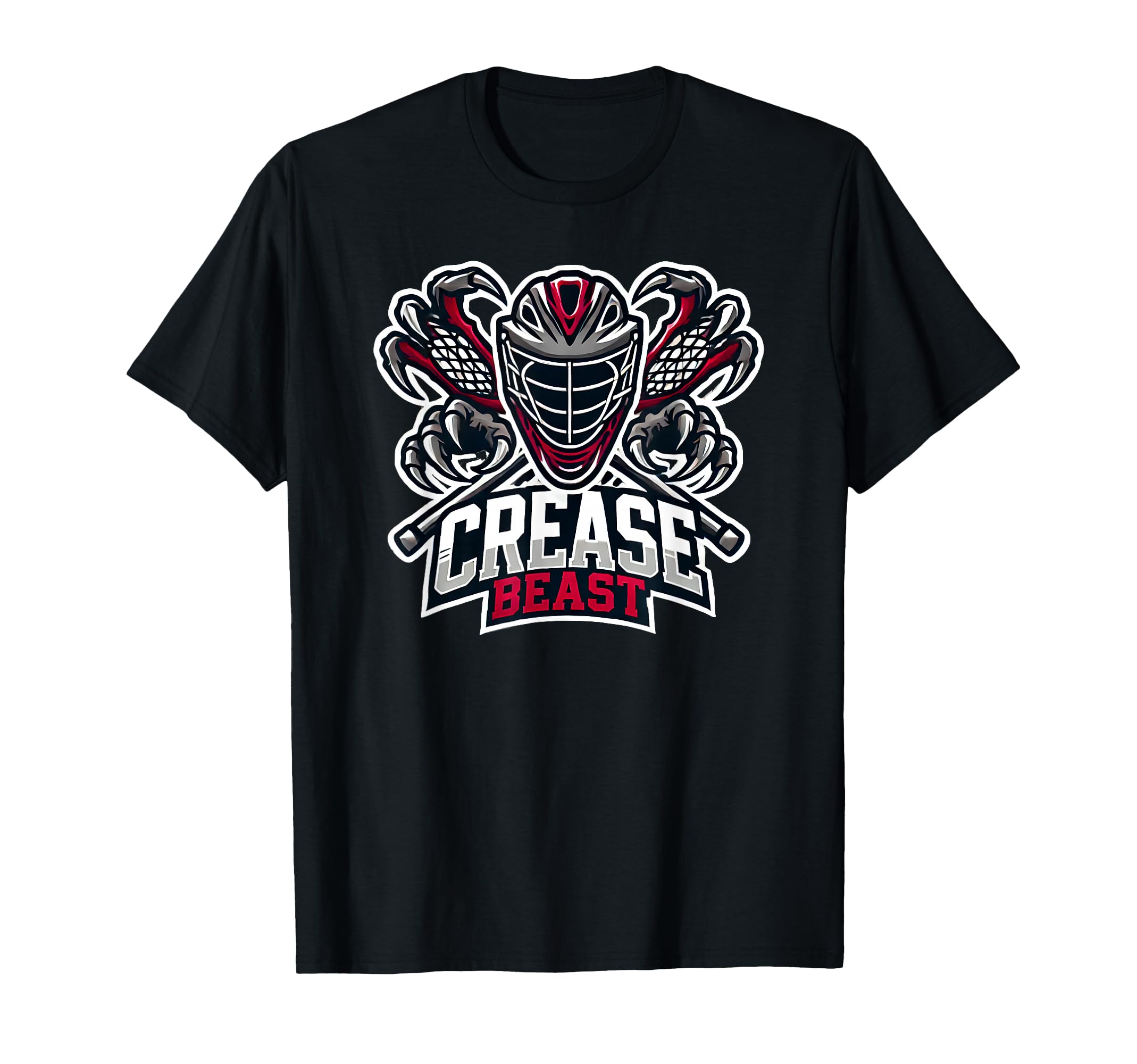 Lacrosse Goalie Crease Beast Funny Wild T-Shirt - Trendy Graphic Men Women