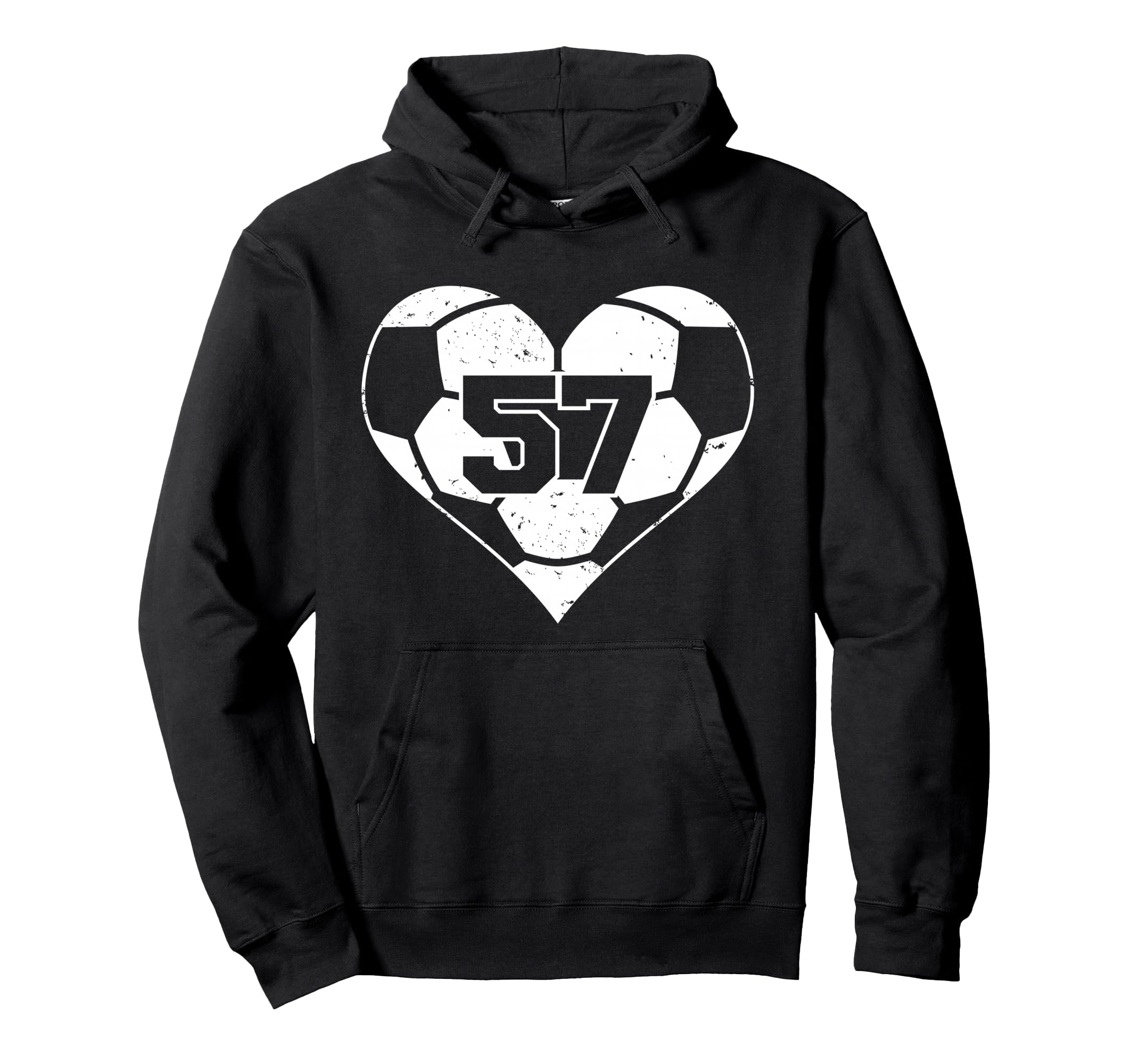 Soccer Heart Number 57 Jersey Sports Hoodie - Trendy Graphic for Adults