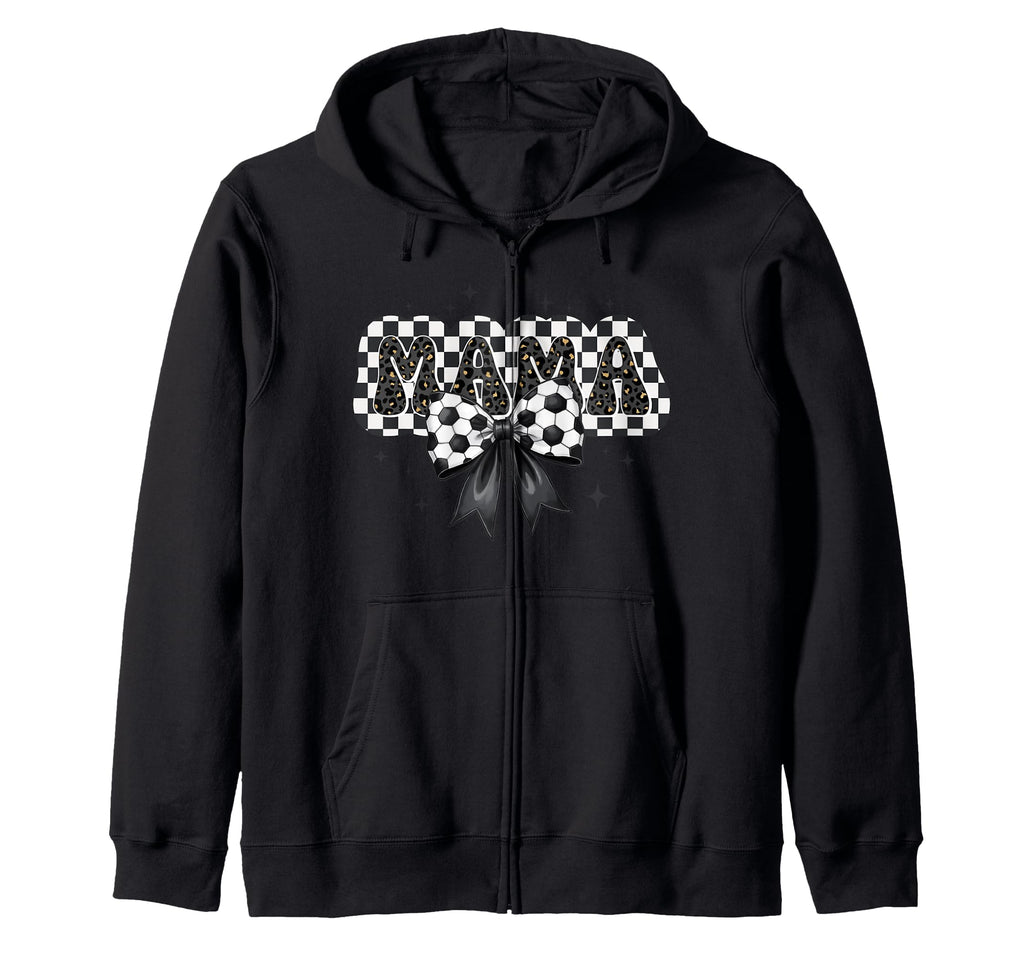 Soccer Mama Bow Mom Mommy Mother Gift Hoodie - Minimalist Print for Adults