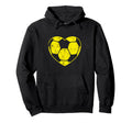 Soccer Ball Shaped Heart Mom Fan Parent Hoodie - Custom Art Print Unisex