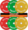 Colored Olympic Weight Plates, 2-inch Rubber Bumper Plate Set for Home Gym Barbell Weight Lifting and Strength Training
