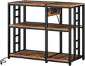 Reinforced 40-50 Gallon Aquarium Stand with Power Outlet | Ultra-Stable 750LBS Capacity Metal Fish Tank Stand for Reptile/Aquatic Setups, 5-Tier Adjustable 37"x19" Steel Shelving System