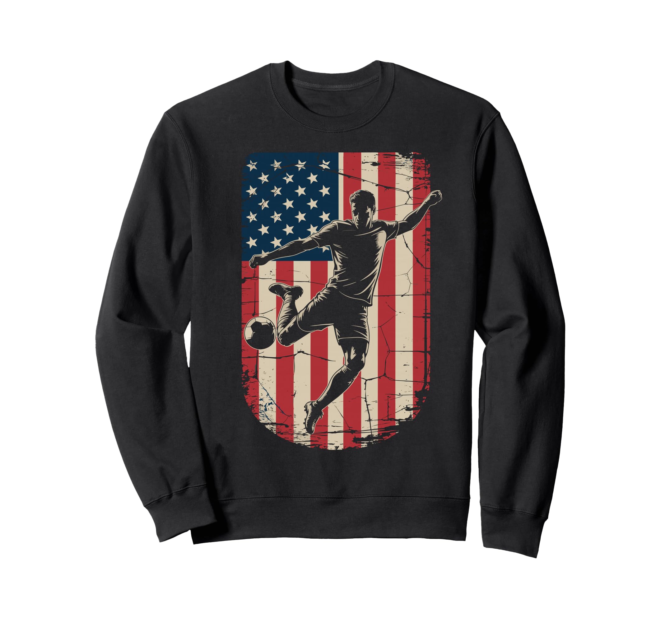 Funny Soccer Player Patriotic Sweatshirt - Fun Novelty Design Men Women
