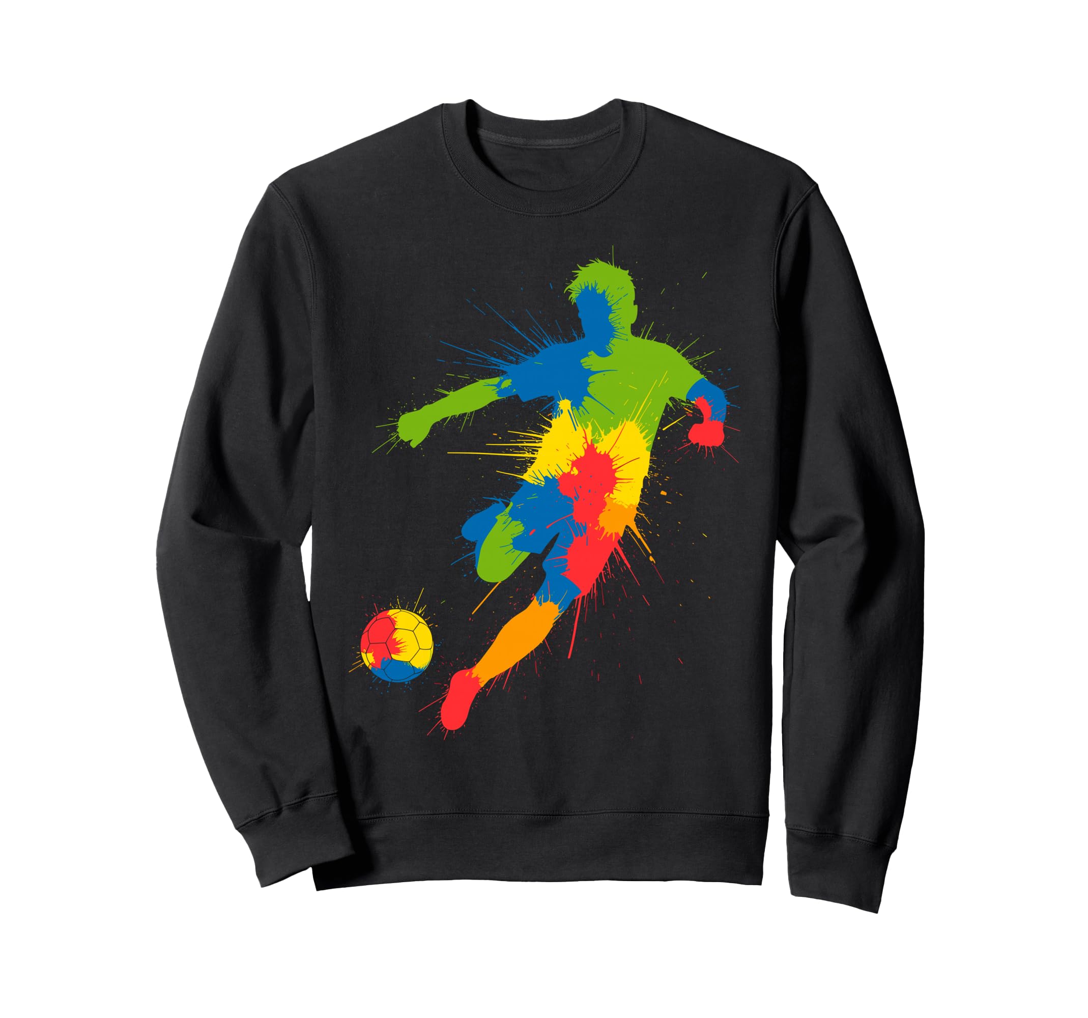 Colorful Funny Soccer Player Fan Game Sweatshirt - Novelty Apparel Unisex