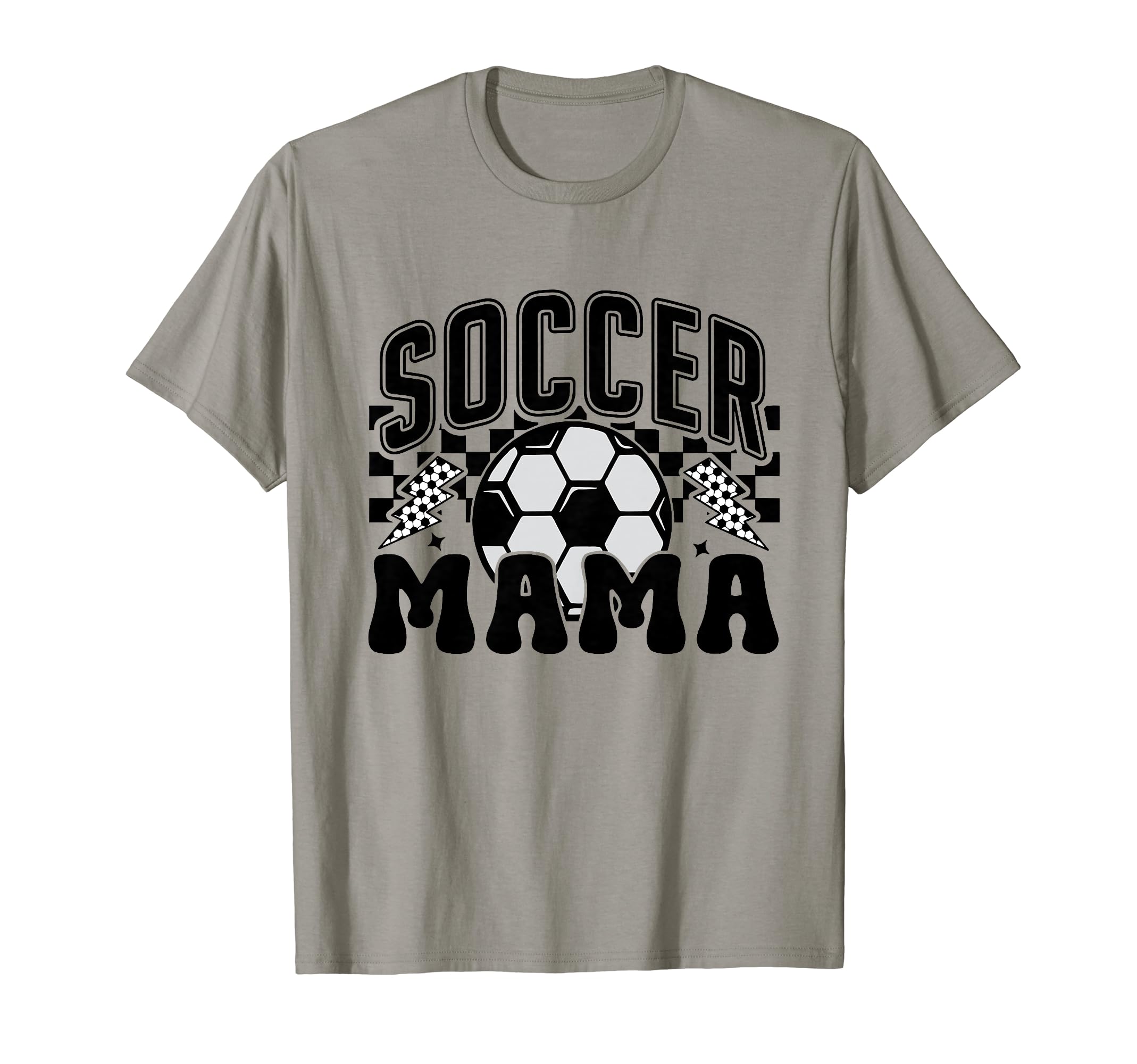 Games Day Checkered Soccer Mama Soccer Mom T-Shirt - Trendy Graphic Unisex