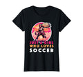 Just Who Loves Soccer Soccer Outfit T-Shirt - Custom Art Print for Adults
