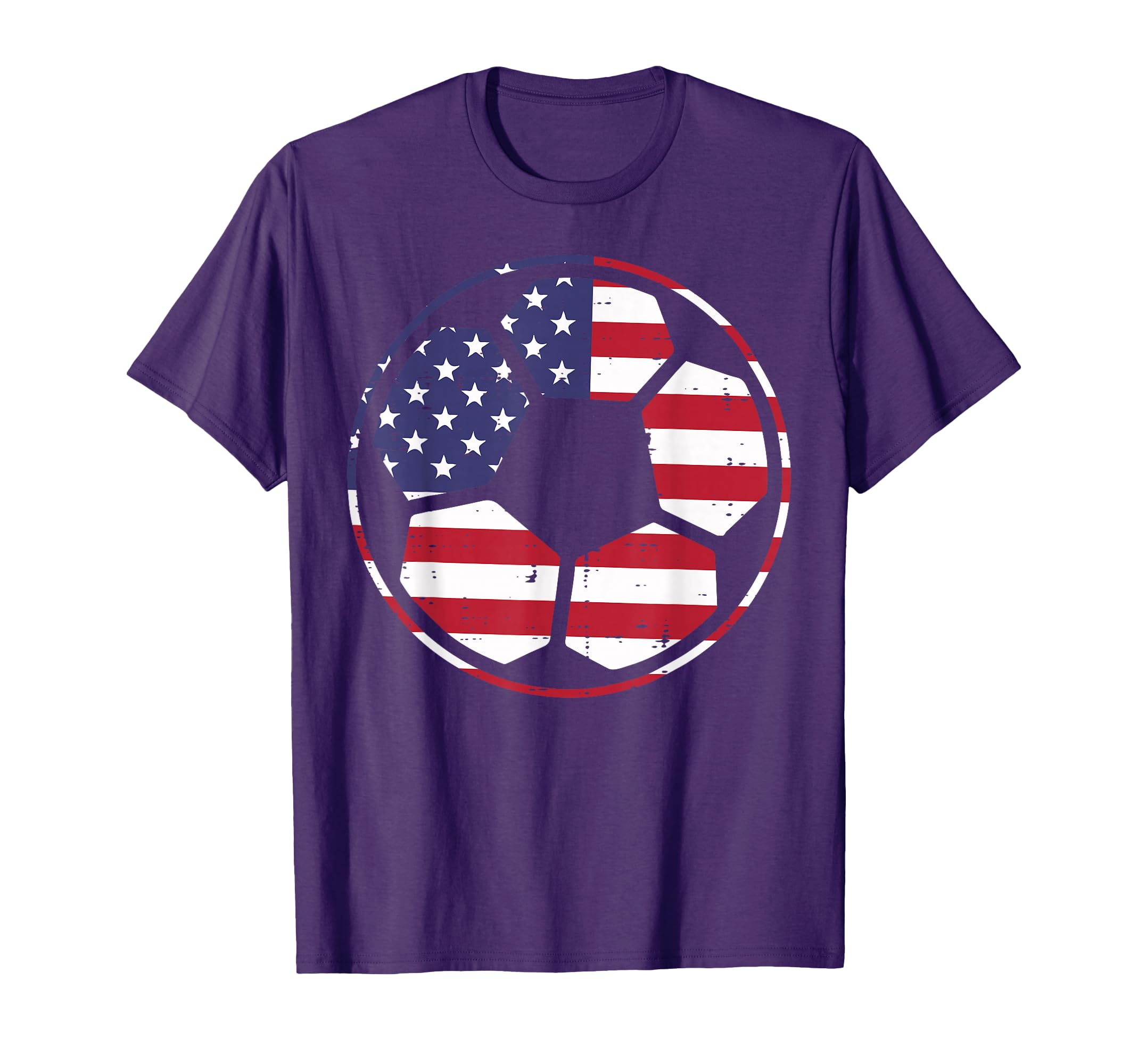 Us Flag Soccer Ball Football 4Th T-Shirt - Casual Everyday Wear Unisex