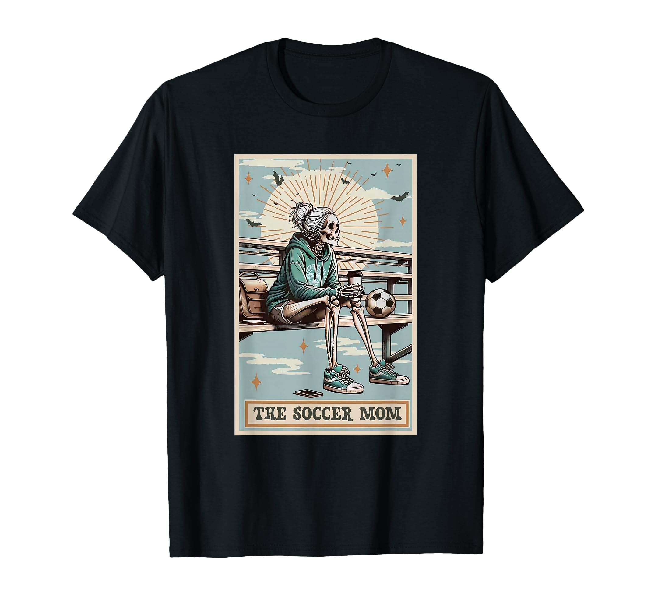 Soccer Mom Skeleton Tarot Card T-Shirt - Custom Art Print Men Women