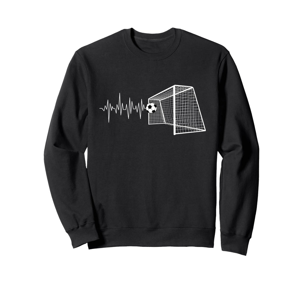 Funny Soccer Heartbeat Ecg Football Sweatshirt - Novelty Apparel Unisex