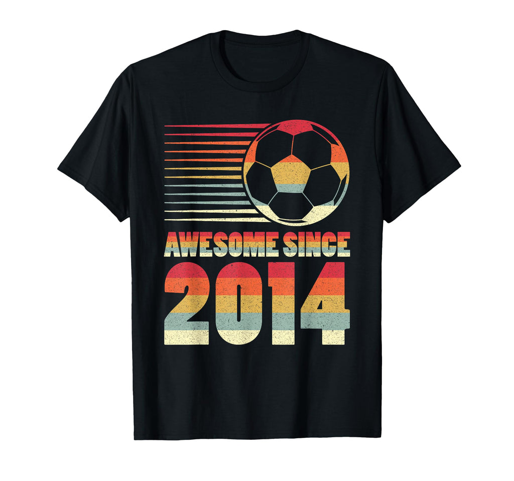 Awesome Since 2014 Soccer 12Th T-Shirt - Casual Everyday Wear Unisex
