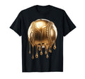 Dripping Gold Drip Baseball Game Day T-Shirt - Unique Graphic Men Women