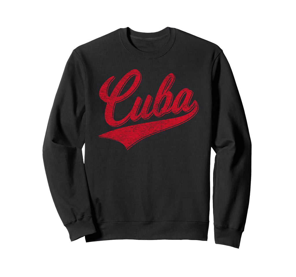 Cuba Baseball Varsity Script Sweatshirt - Aesthetic Graphic Men Women
