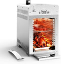 BIG HORN OUTDOORS Portable Infrared Broiler Propane Gas Grill, 1500 Degree Stainless Steel Tabletop Quick Cooking Steak Grill for Meat, Seafood, Veggies