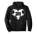 Soccer Number 24 Jersey Funny Soccer Hoodie - Minimalist Print for Adults