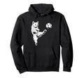 Puppy Playing Soccer Funny Dog Sports Art Hoodie - Graphic Print for Adults