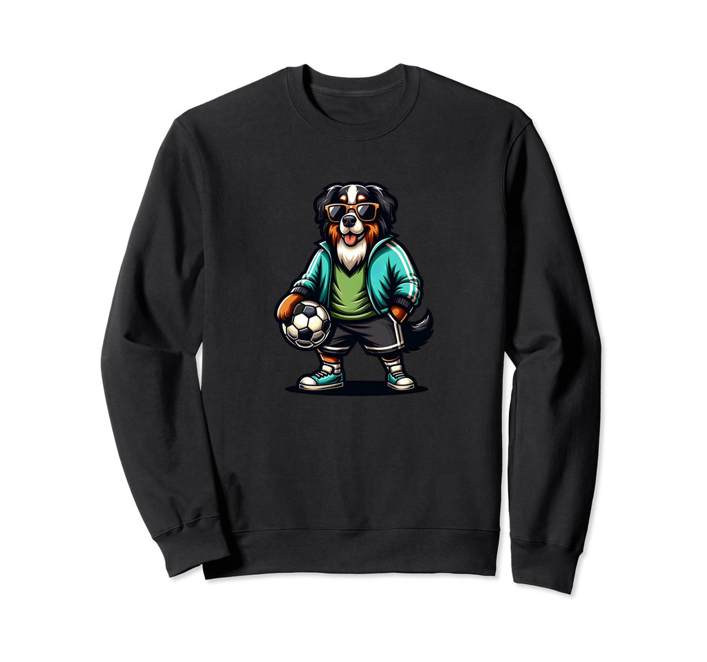 Bernese Mountain Dog Soccer Player Sweatshirt - Minimalist Print Men Women