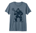 Lacrosse Bigfoot Lax Sasquatch Tri T-Shirt - Fun Novelty Design Unisex