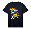 Dabbing Unicorn Ukraine Football T-Shirt - Casual Everyday Wear Men Women