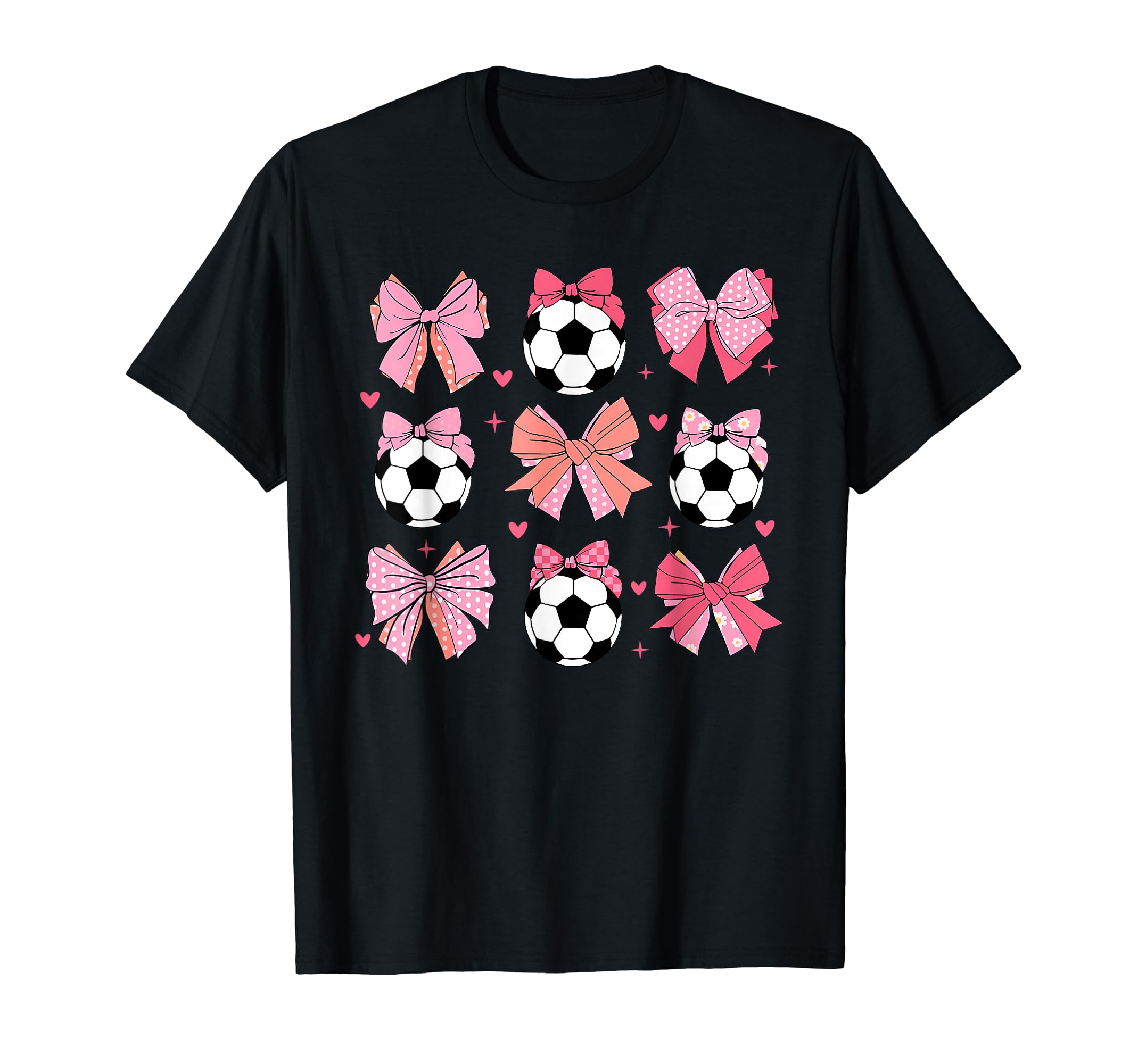Soccer Coquette Bow Soccer Mom T-Shirt - Fun Novelty Design Men Women