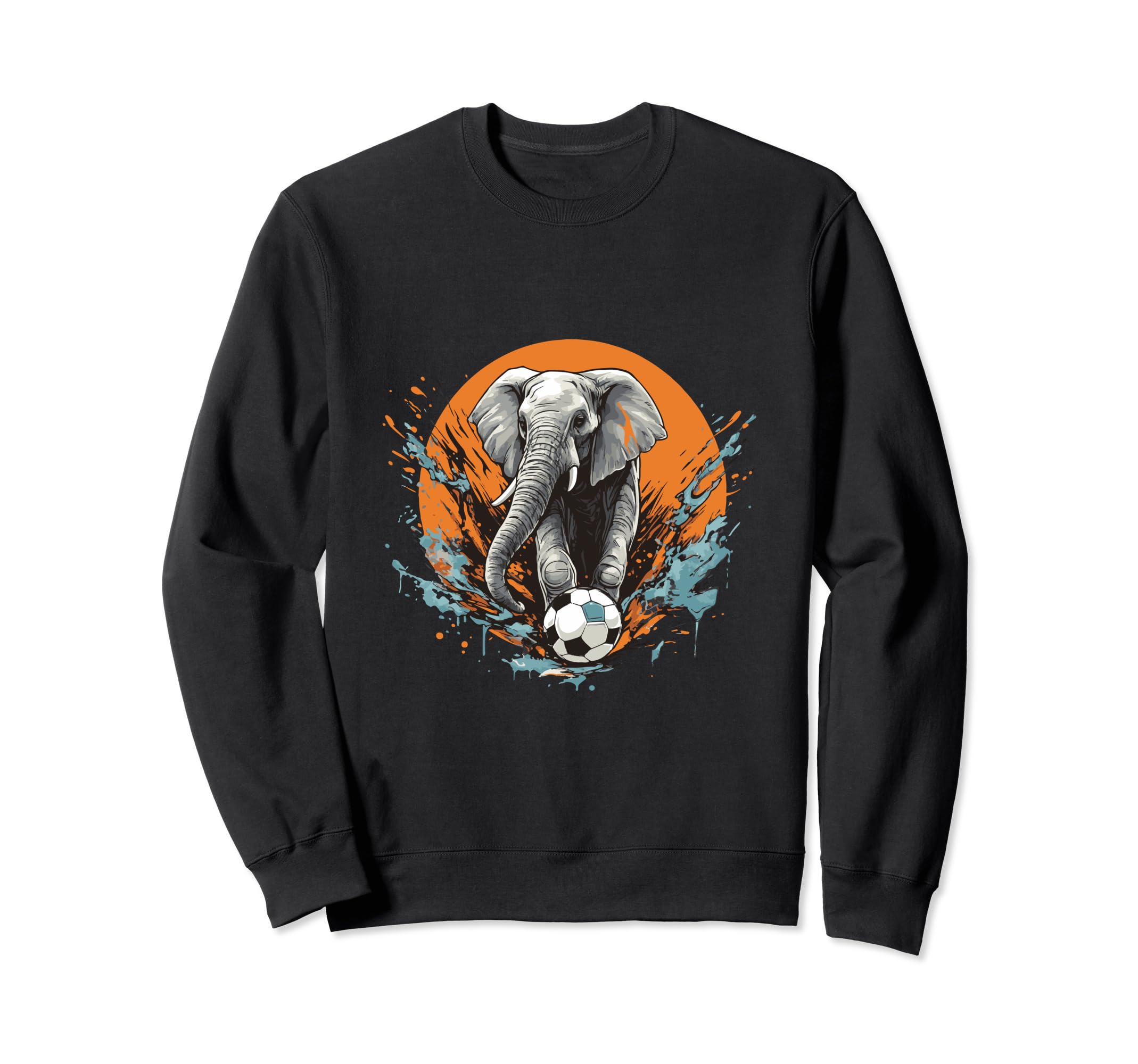 Elephant Playing Soccer Funny Animal Sweatshirt - Novelty Apparel Men Women