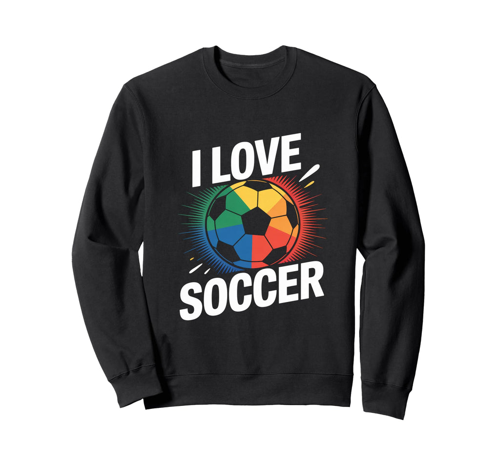 I Love Soccer Vibrant Fan Statement Sweatshirt - Fun Novelty Design Unisex
