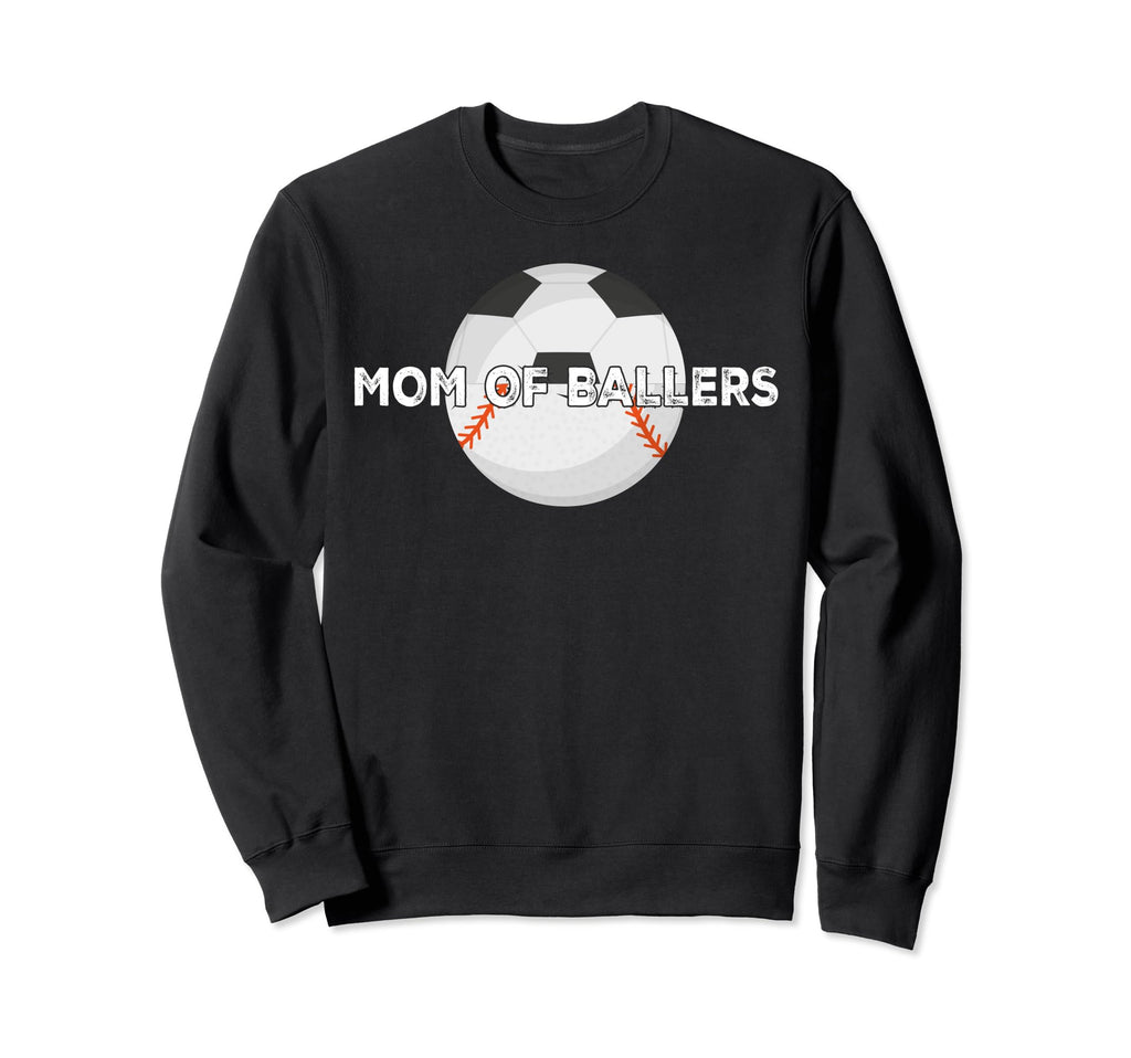 Mom Ballers Soccer Baseball Sweatshirt - Casual Everyday Wear Unisex